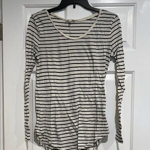 Abound Black and White Striped Long Sleeve Top